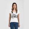 Ladies Slim Fit V Neck Poly-Rich Tee Thumbnail