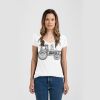 Ladies Slim Fit V Neck Poly-Rich Tee Thumbnail