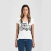 Ladies Slim Fit V Neck Poly-Rich Tee Thumbnail