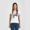 Ladies Slim Fit V Neck Poly-Rich Tee Thumbnail