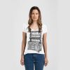 Ladies Slim Fit V Neck Poly-Rich Tee Thumbnail