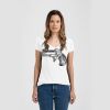 Ladies Slim Fit V Neck Poly-Rich Tee Thumbnail