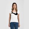 Ladies Slim Fit V Neck Poly-Rich Tee Thumbnail