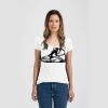 Ladies Slim Fit V Neck Poly-Rich Tee Thumbnail