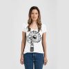 Ladies Slim Fit V Neck Poly-Rich Tee Thumbnail