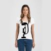 Ladies Slim Fit V Neck Poly-Rich Tee Thumbnail