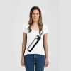 Ladies Slim Fit V Neck Poly-Rich Tee Thumbnail