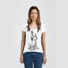 Ladies Slim Fit V Neck Poly-Rich Tee Thumbnail