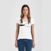 Ladies Slim Fit V Neck Poly-Rich Tee Thumbnail