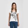 Ladies Slim Fit V Neck Poly-Rich Tee Thumbnail