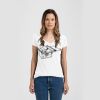 Ladies Slim Fit V Neck Poly-Rich Tee Thumbnail