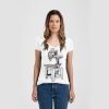 Ladies Slim Fit V Neck Poly-Rich Tee Thumbnail