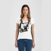 Ladies Slim Fit V Neck Poly-Rich Tee Thumbnail