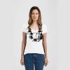 Ladies Slim Fit V Neck Poly-Rich Tee Thumbnail