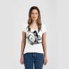 Ladies Slim Fit V Neck Poly-Rich Tee Thumbnail