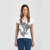 Ladies Slim Fit V Neck Poly-Rich Tee Thumbnail