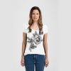 Ladies Slim Fit V Neck Poly-Rich Tee Thumbnail