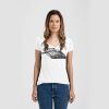 Ladies Slim Fit V Neck Poly-Rich Tee Thumbnail