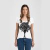 Ladies Slim Fit V Neck Poly-Rich Tee Thumbnail
