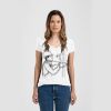 Ladies Slim Fit V Neck Poly-Rich Tee Thumbnail