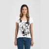 Ladies Slim Fit V Neck Poly-Rich Tee Thumbnail