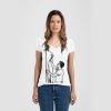 Ladies Slim Fit V Neck Poly-Rich Tee Thumbnail