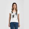 Ladies Slim Fit V Neck Poly-Rich Tee Thumbnail
