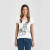Ladies Slim Fit V Neck Poly-Rich Tee Thumbnail