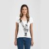 Ladies Slim Fit V Neck Poly-Rich Tee Thumbnail