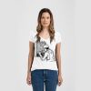 Ladies Slim Fit V Neck Poly-Rich Tee Thumbnail