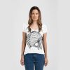 Ladies Slim Fit V Neck Poly-Rich Tee Thumbnail
