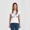 Ladies Slim Fit V Neck Poly-Rich Tee Thumbnail