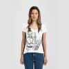 Ladies Slim Fit V Neck Poly-Rich Tee Thumbnail