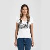 Ladies Slim Fit V Neck Poly-Rich Tee Thumbnail