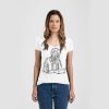 Ladies Slim Fit V Neck Poly-Rich Tee Thumbnail