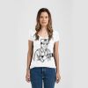 Ladies Slim Fit V Neck Poly-Rich Tee Thumbnail