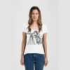 Ladies Slim Fit V Neck Poly-Rich Tee Thumbnail