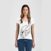 Ladies Slim Fit V Neck Poly-Rich Tee Thumbnail