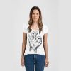 Ladies Slim Fit V Neck Poly-Rich Tee Thumbnail