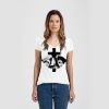 Ladies Slim Fit V Neck Poly-Rich Tee Thumbnail