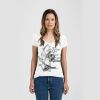 Ladies Slim Fit V Neck Poly-Rich Tee Thumbnail