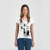 Ladies Slim Fit V Neck Poly-Rich Tee Thumbnail