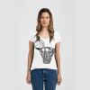 Ladies Slim Fit V Neck Poly-Rich Tee Thumbnail