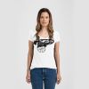 Ladies Slim Fit V Neck Poly-Rich Tee Thumbnail