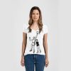 Ladies Slim Fit V Neck Poly-Rich Tee Thumbnail