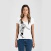 Ladies Slim Fit V Neck Poly-Rich Tee Thumbnail