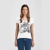 Ladies Slim Fit V Neck Poly-Rich Tee Thumbnail