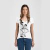 Ladies Slim Fit V Neck Poly-Rich Tee Thumbnail