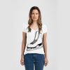 Ladies Slim Fit V Neck Poly-Rich Tee Thumbnail