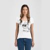 Ladies Slim Fit V Neck Poly-Rich Tee Thumbnail